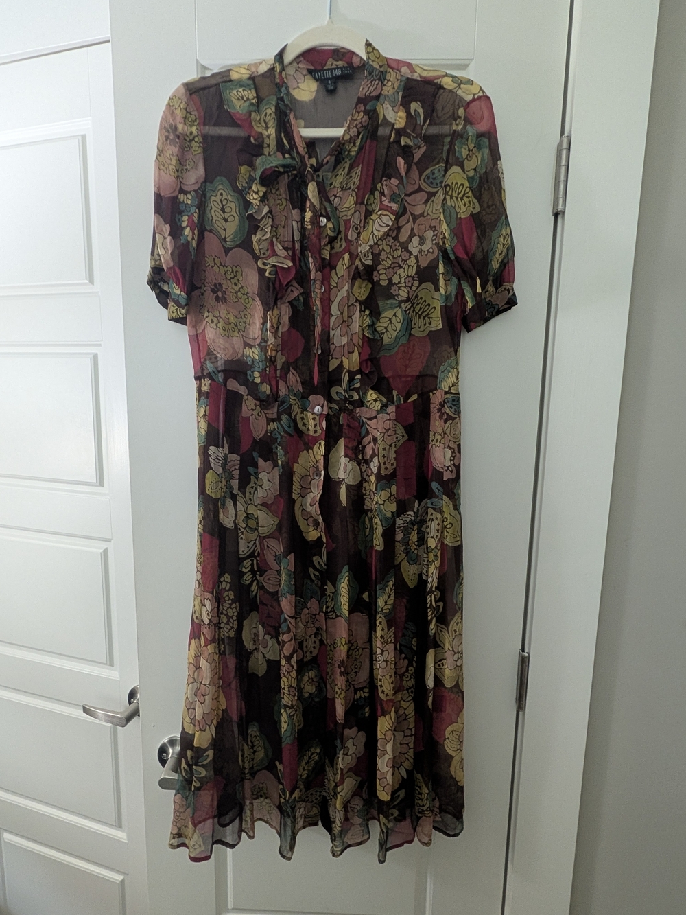 Lafayette 148 New York Sheer Floral Midi Dress